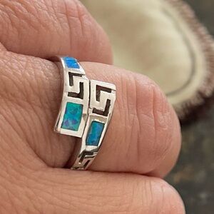 Silver and Blue Opal Ring